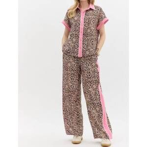 NEW ENTRO preppy lounge pant in leopard
